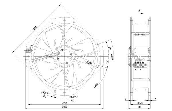 Осевой вентилятор ebmpapst W2E250HJ5211