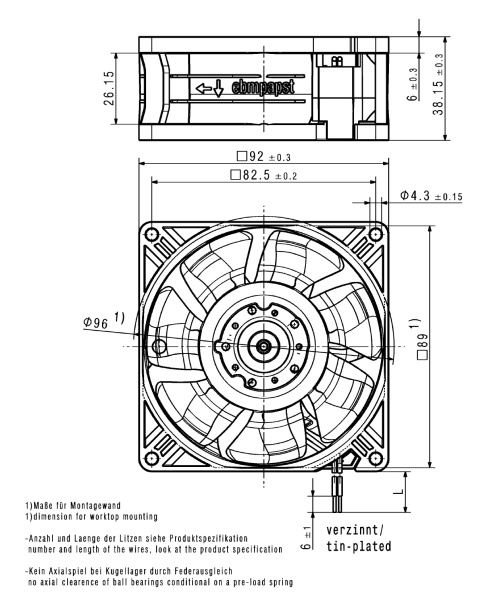 Вентилятор компактный ebmpapst 3252 JH3