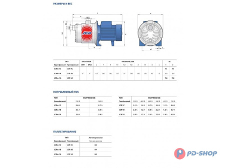 Насос из нержавеющей стали Pedrollo JCR 1 A