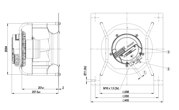Центробежный вентилятор ebmpapst K3G250AV29B2